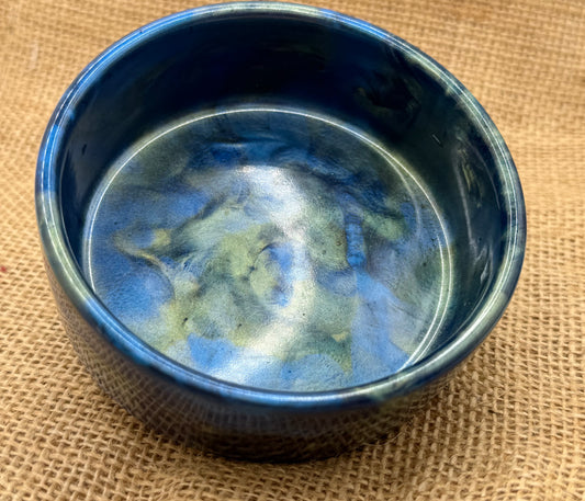 Custom poured blue/green shave bowl