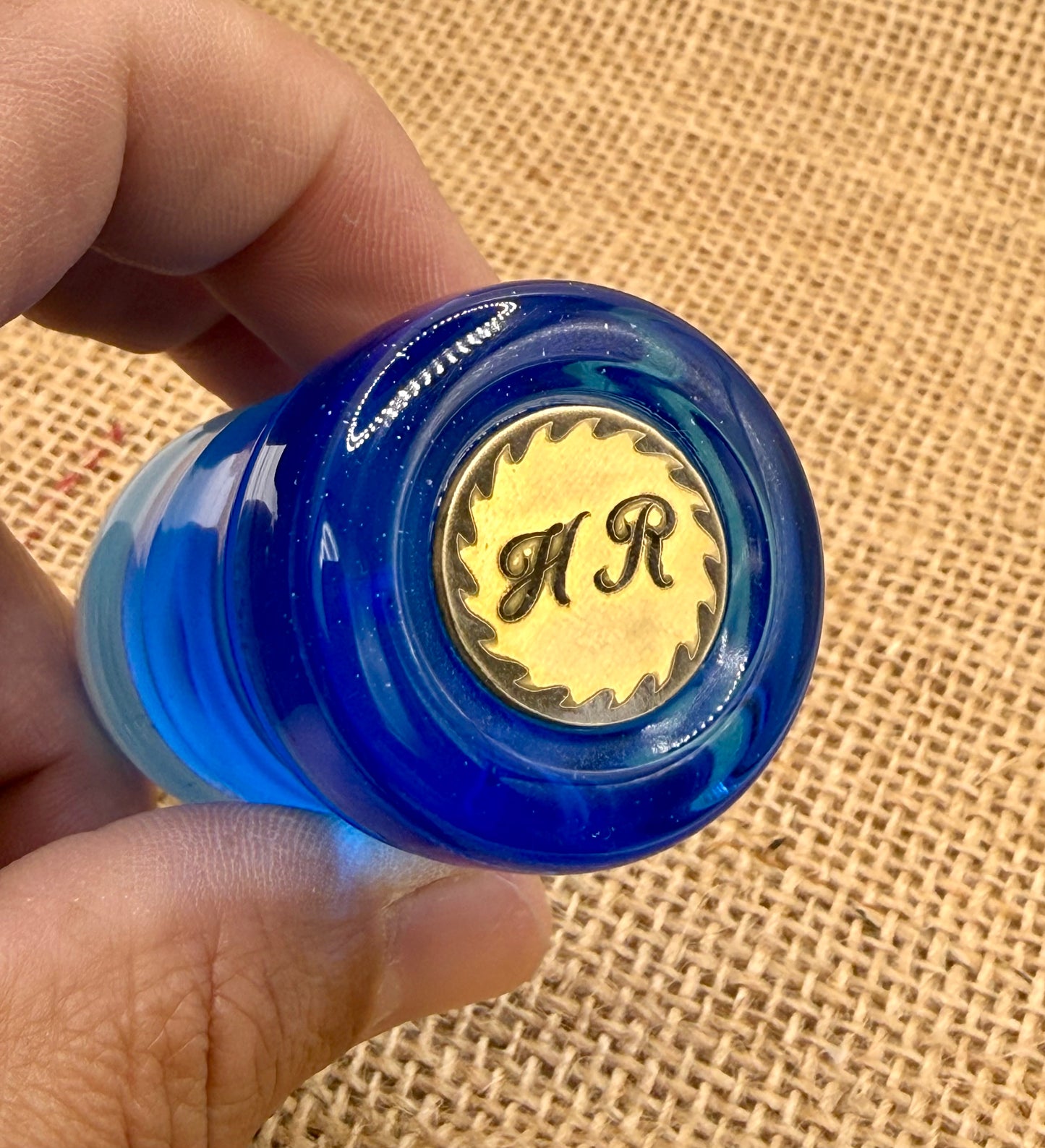 Translucent blue resin shave brush with G5 knot
