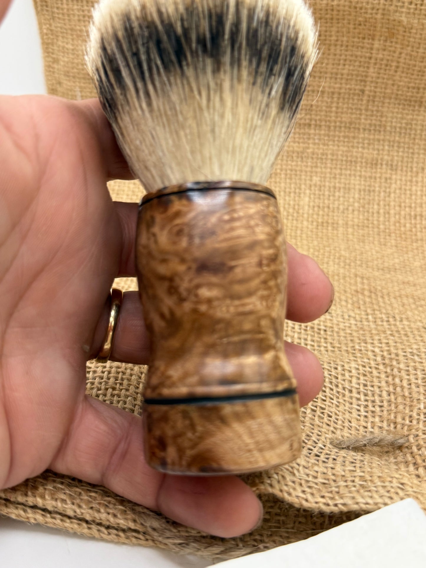 Maple burl shave brush