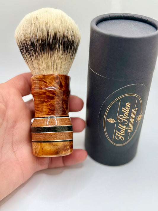 Maple burl with micarta segments